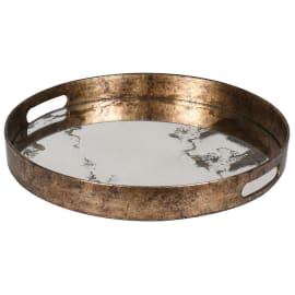 Marble Effect Mirrored Tray