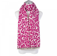 Luxe Pashmina | Leopard Print | Fuchsia