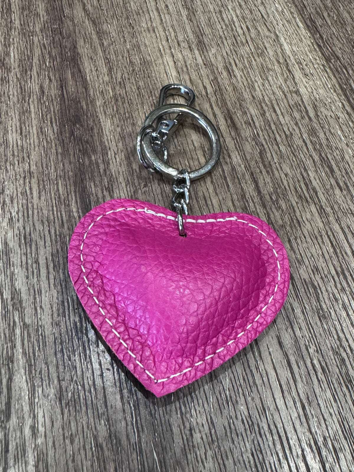 Italian Leather Heart Shaped Key Ring