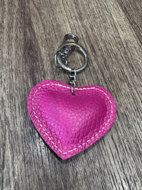 Italian Leather Heart Shaped Key Ring