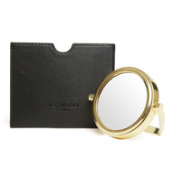 Mini Travel Mirror & Case | 7x Magnification | Black