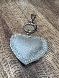 Italian Leather Heart Shaped Key Ring