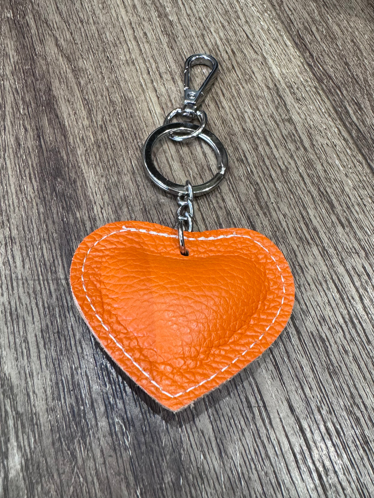 Italian Leather Heart Shaped Key Ring