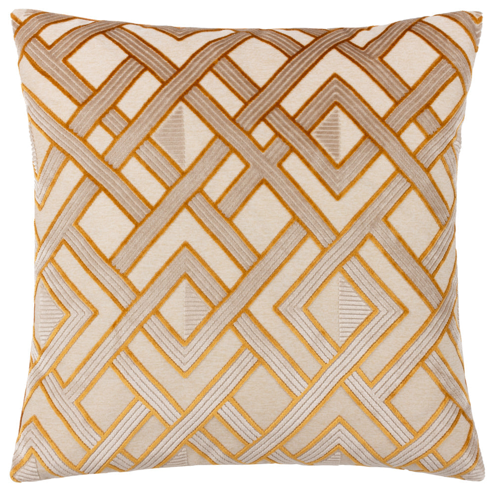 Henley Tufted Cushion | Gold | 50cm x 50cm | Feather Filled