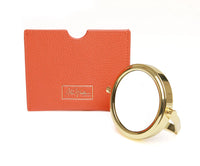 Mini Travel Mirror & Case | 7x Magnification | Orange