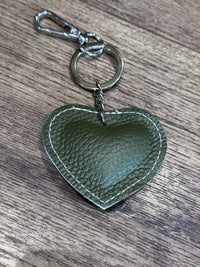 Italian Leather Heart Shaped Key Ring