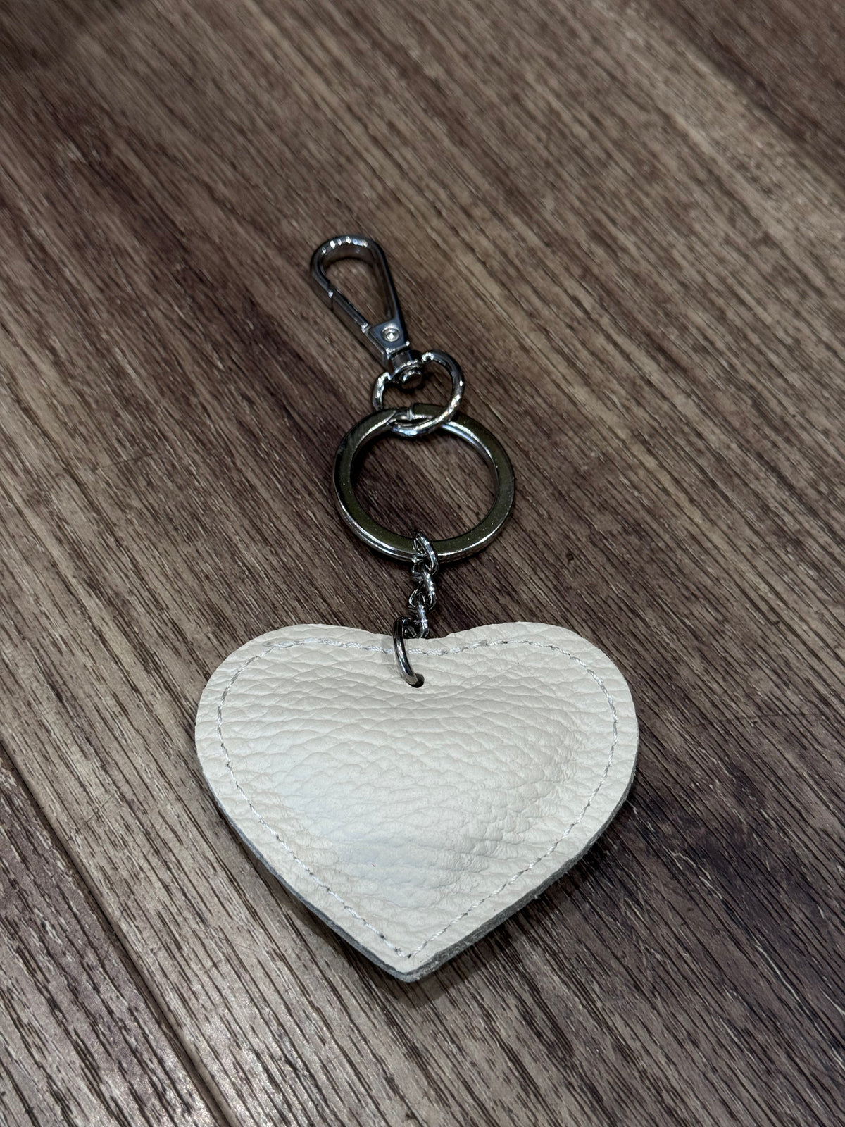 Italian Leather Heart Shaped Key Ring