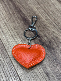 Italian Leather Heart Shaped Key Ring