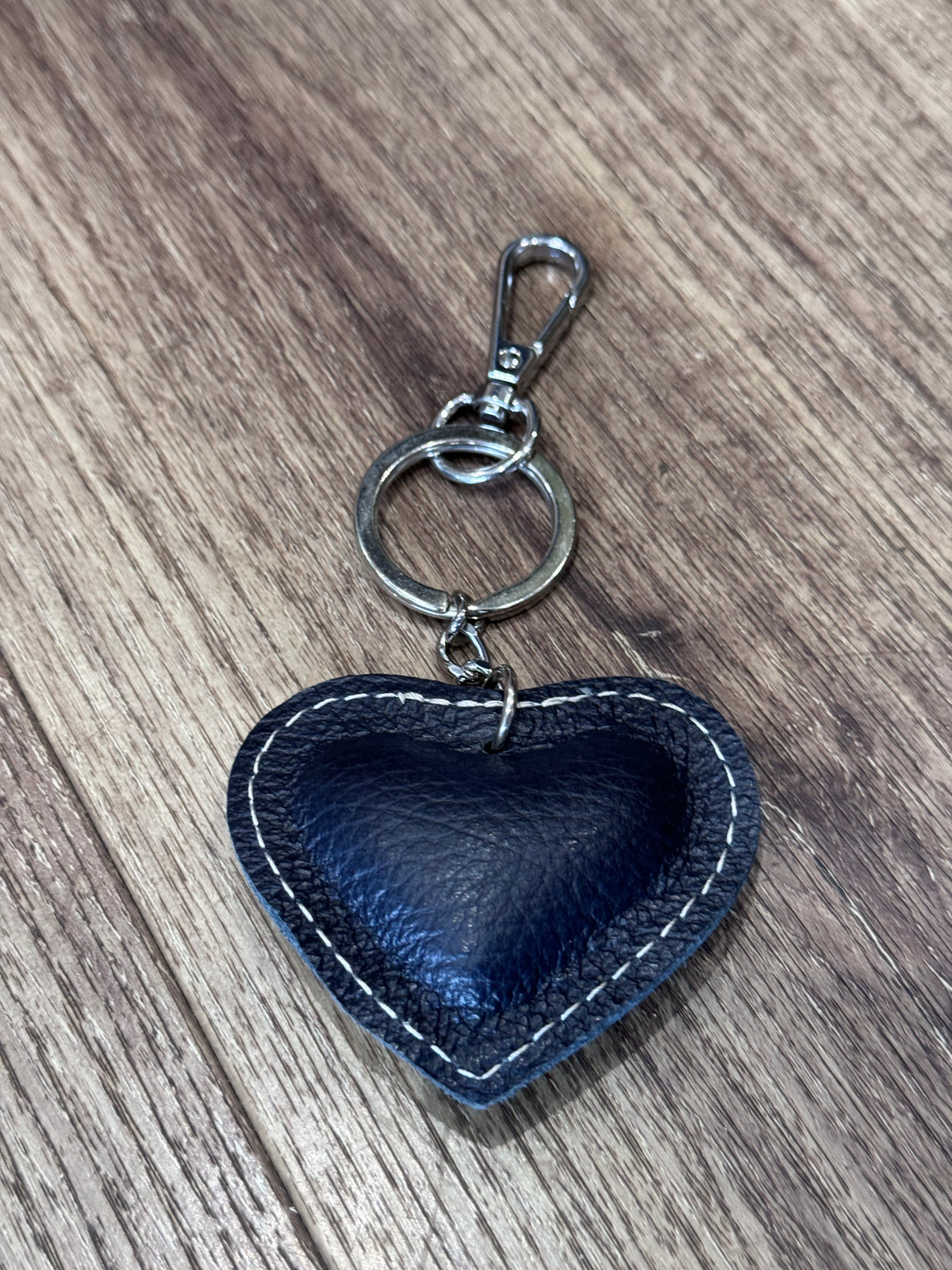 Italian Leather Heart Shaped Key Ring