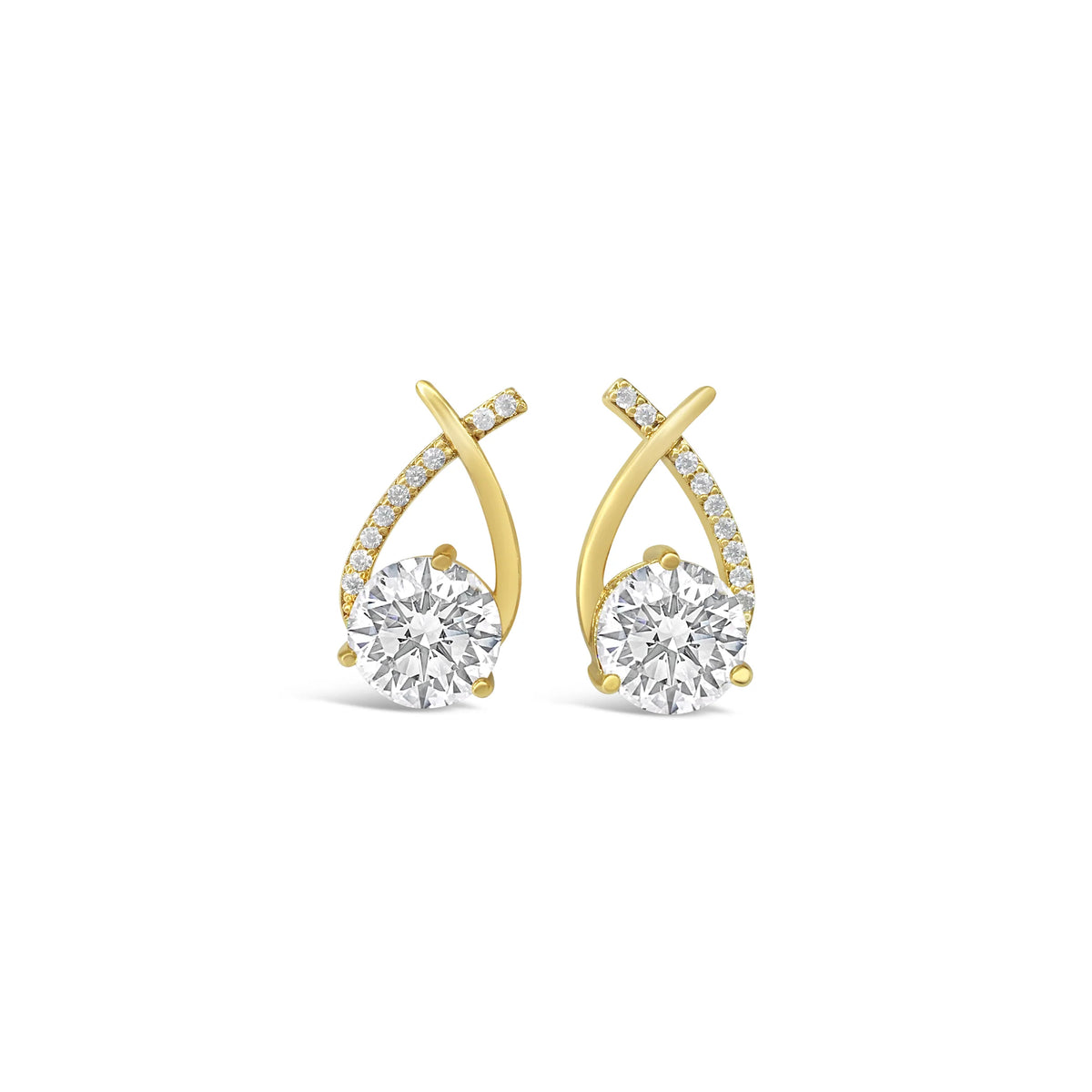 Brilliant Cut Loop Cubic Zirconia Earring | Gold Plated