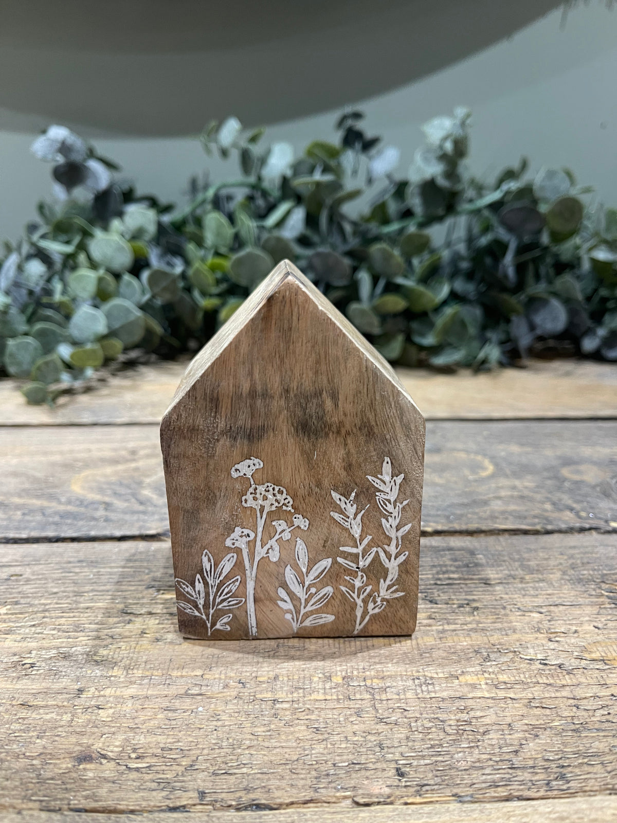 Wooden House | Small | Floral Design | 10cm