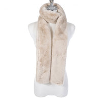 Luxe Faux Fur Long Scarf | Stone