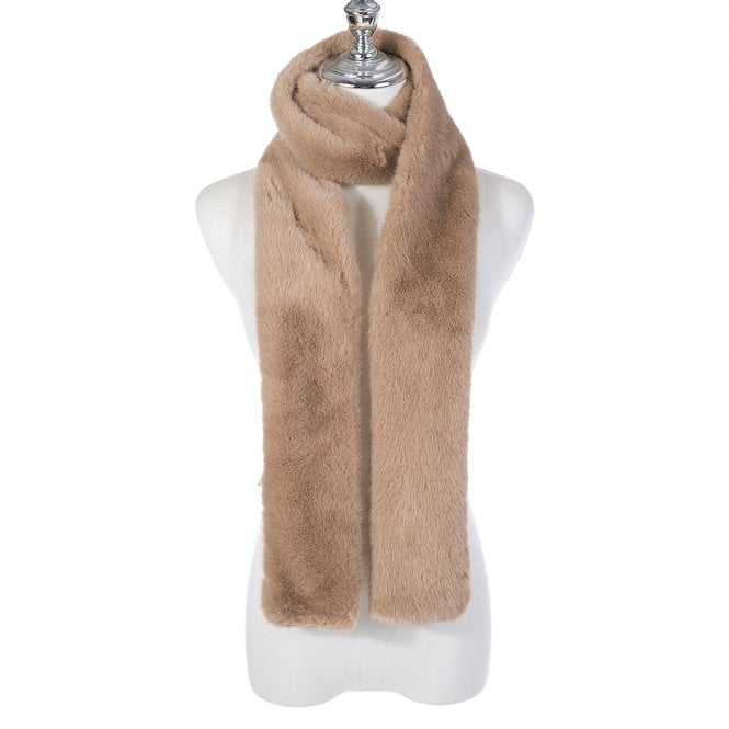 Luxe Faux Fur Long Scarf | Cappuccino