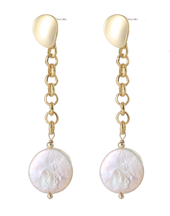 Freshwater Pearl Drop Gold Plated Earrings