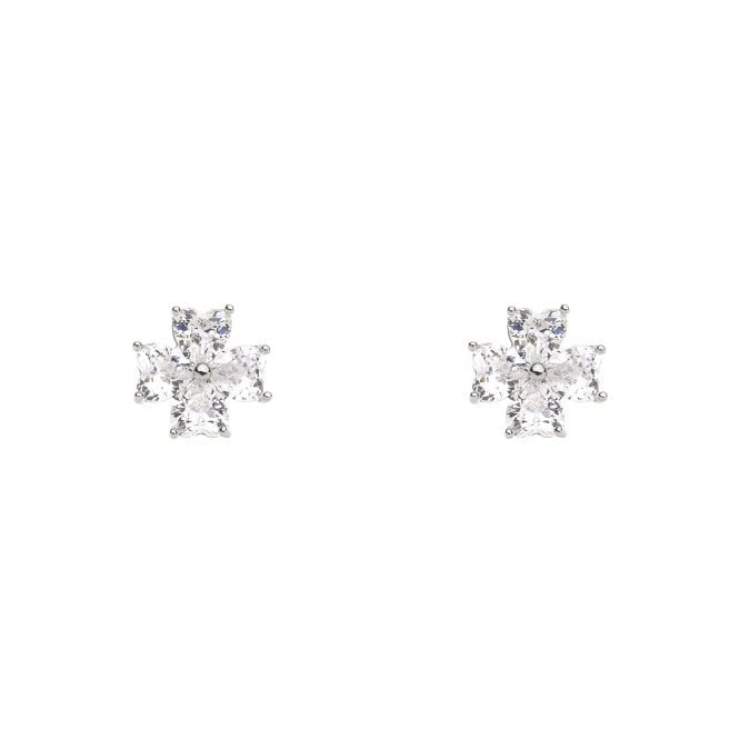 Clover Cubic Zirconia Stud Earrings | Gold Plated