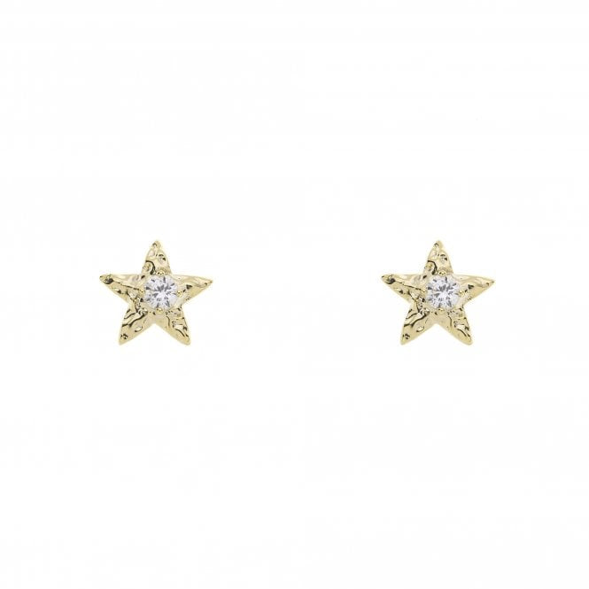 Gold Star Stud Earrings  | Crystal Centre | Sensitive