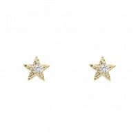 Gold Star Stud Earrings  | Crystal Centre | Sensitive