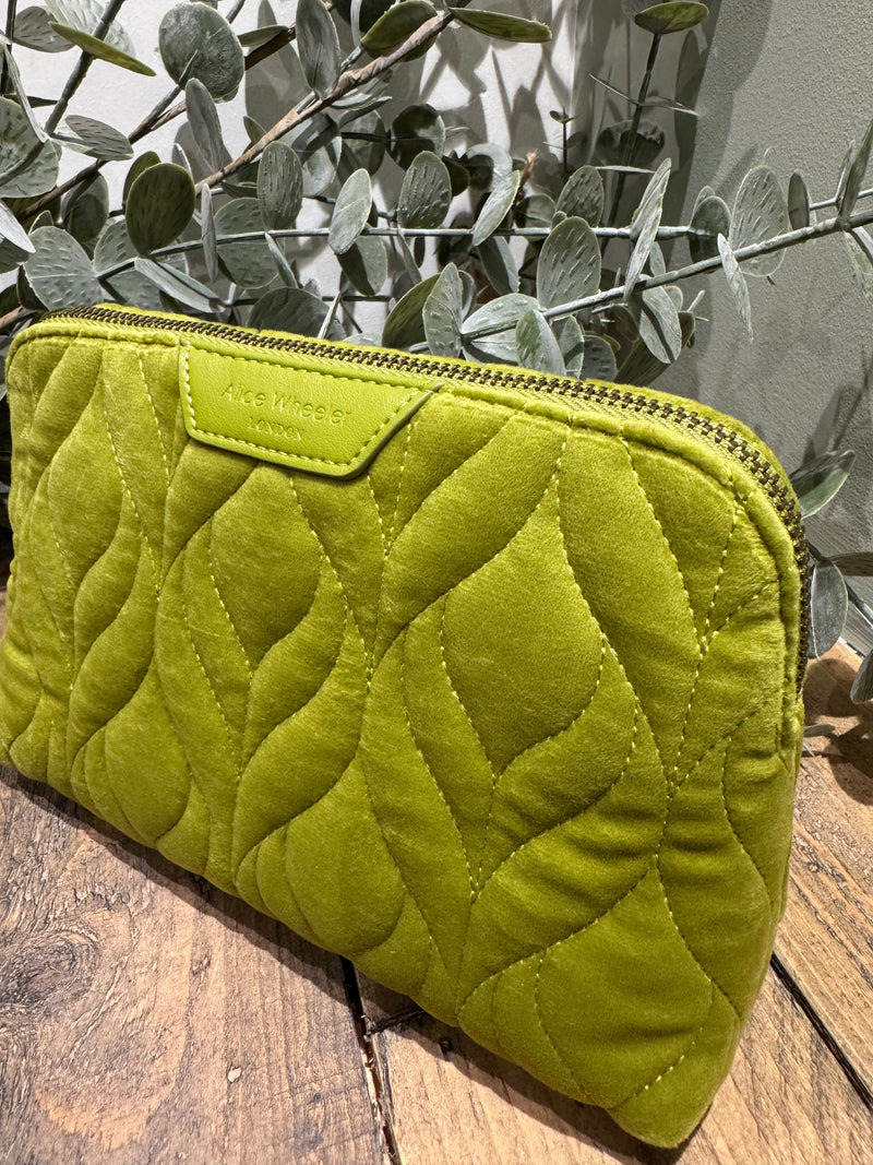 Velvet Make up Bag | Lime