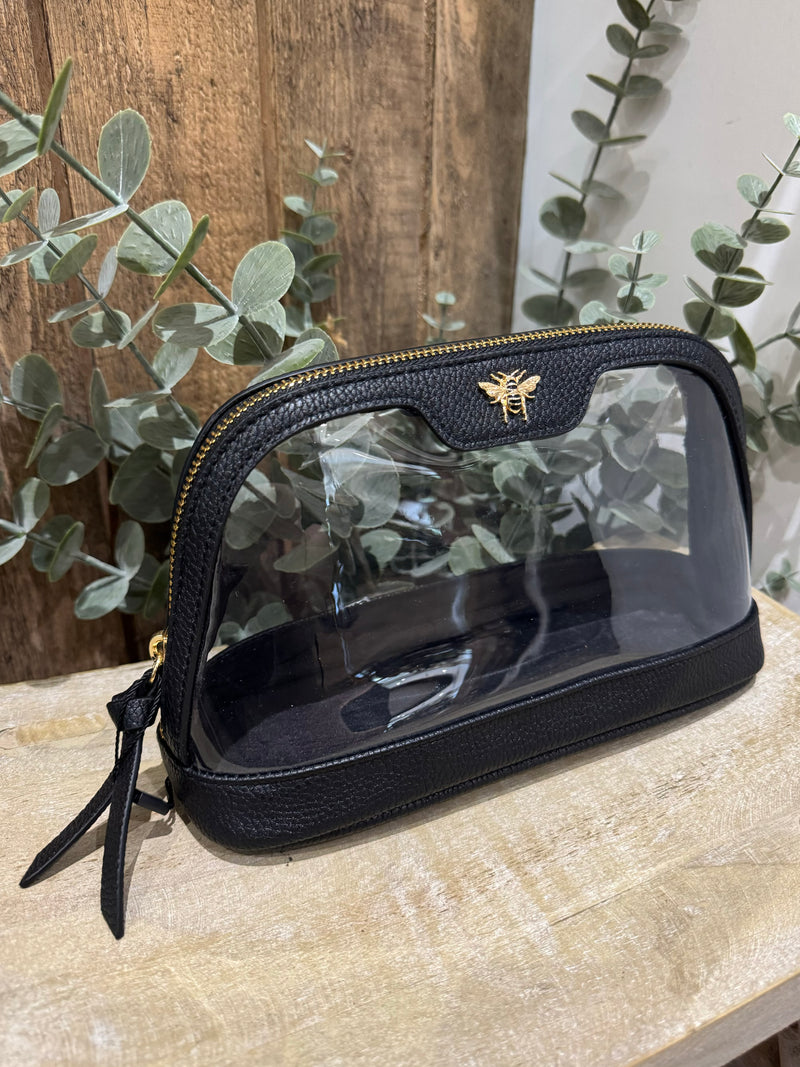 Clear Make Up Bag | Black | Medium