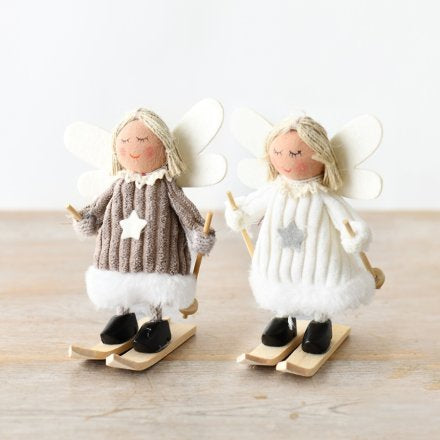 Skiing Angel Decoration | 11.5cm | 2 Colours