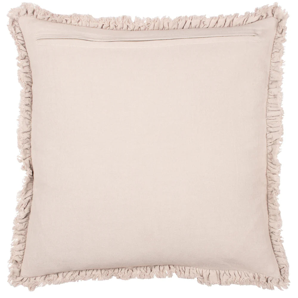 Bertie Washed Cotton Velvet Cushion | Natural | 45cm x 45cm | Feather Filled