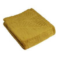 Botanical Fleece Throw | Mustard