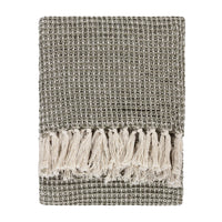 Waffle Woven Fringed Throw | Litchen | 150 x 200cm