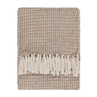 Waffle Woven Fringed Throw | Biscuit | 150 x 200cm