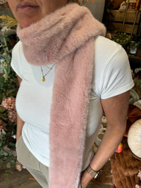 Luxe Faux Fur Long Scarf | Pink