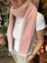 Luxe Faux Fur Long Scarf | Pink