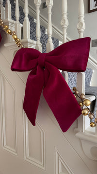 Extra Large Plush Bow | Berry Red | 62cm x 58cm