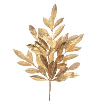 Metallic Laurel Leaf Spray | 60cm