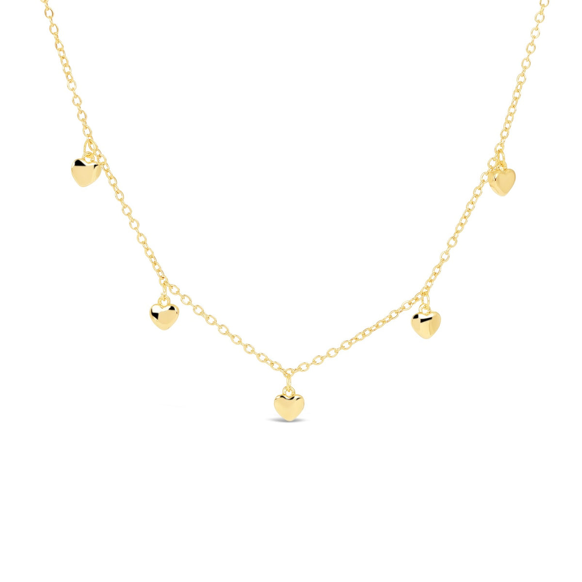 14K GOLD PLATED NECKLACE WITH CUBIC ZIRCONIA STONES.N2137GOLD WITH A FREE GIFT BOX