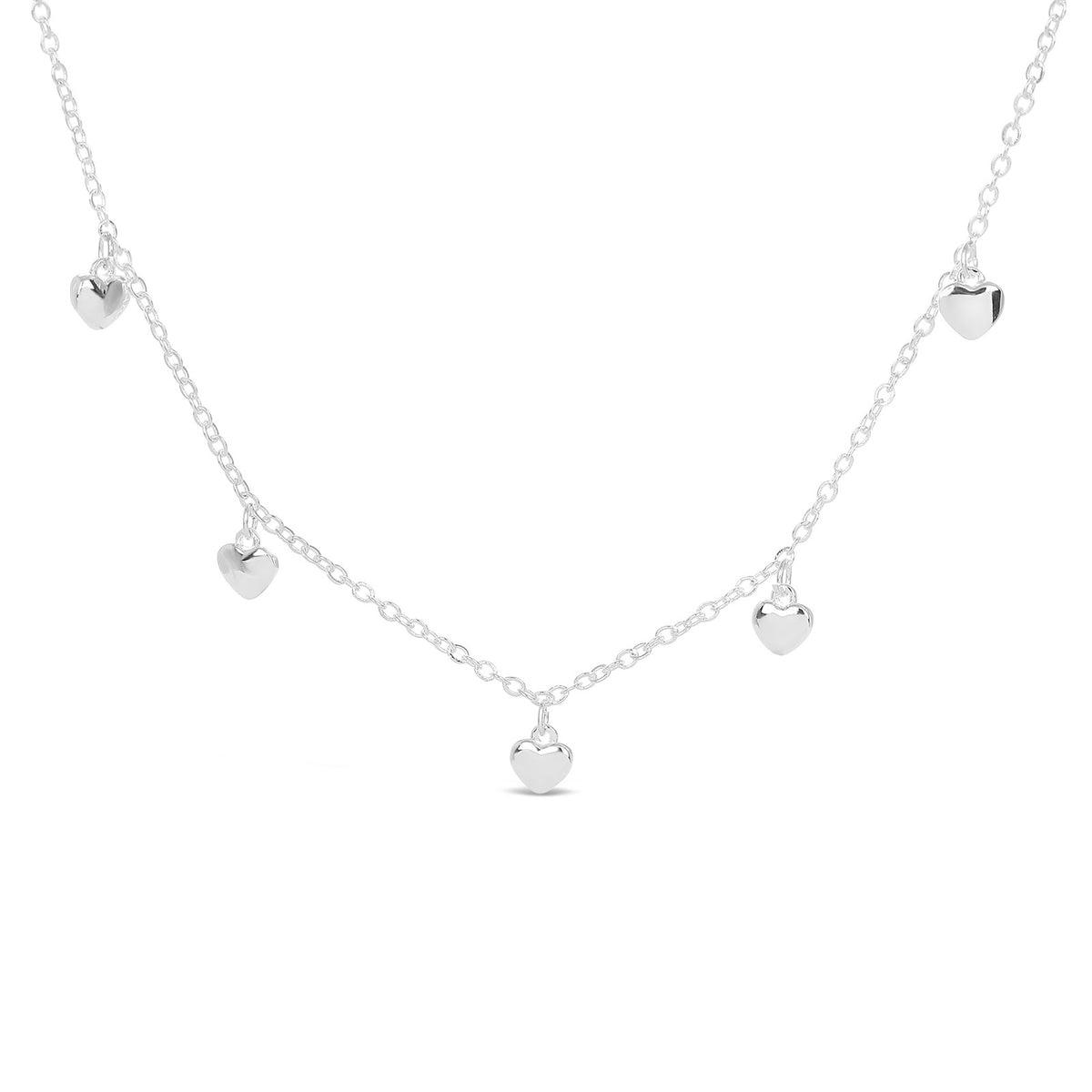 SILVER  PLATED NECKLACE WITH CUBIC ZIRCONIA STONES.N2137SILVER WITH A FREE GIFT BOX