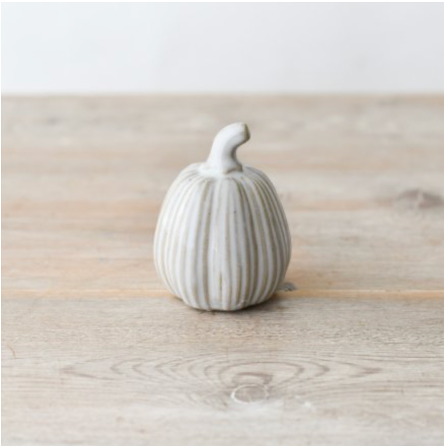 Pumpkin Ornament | Natural & White | 6.8cm