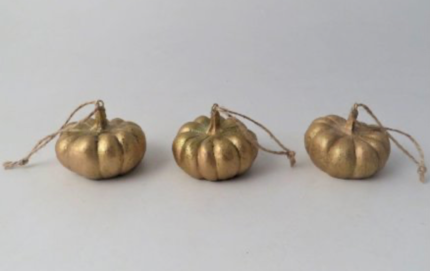 Gold Pumpkin Tree Decoration | 5.5cm