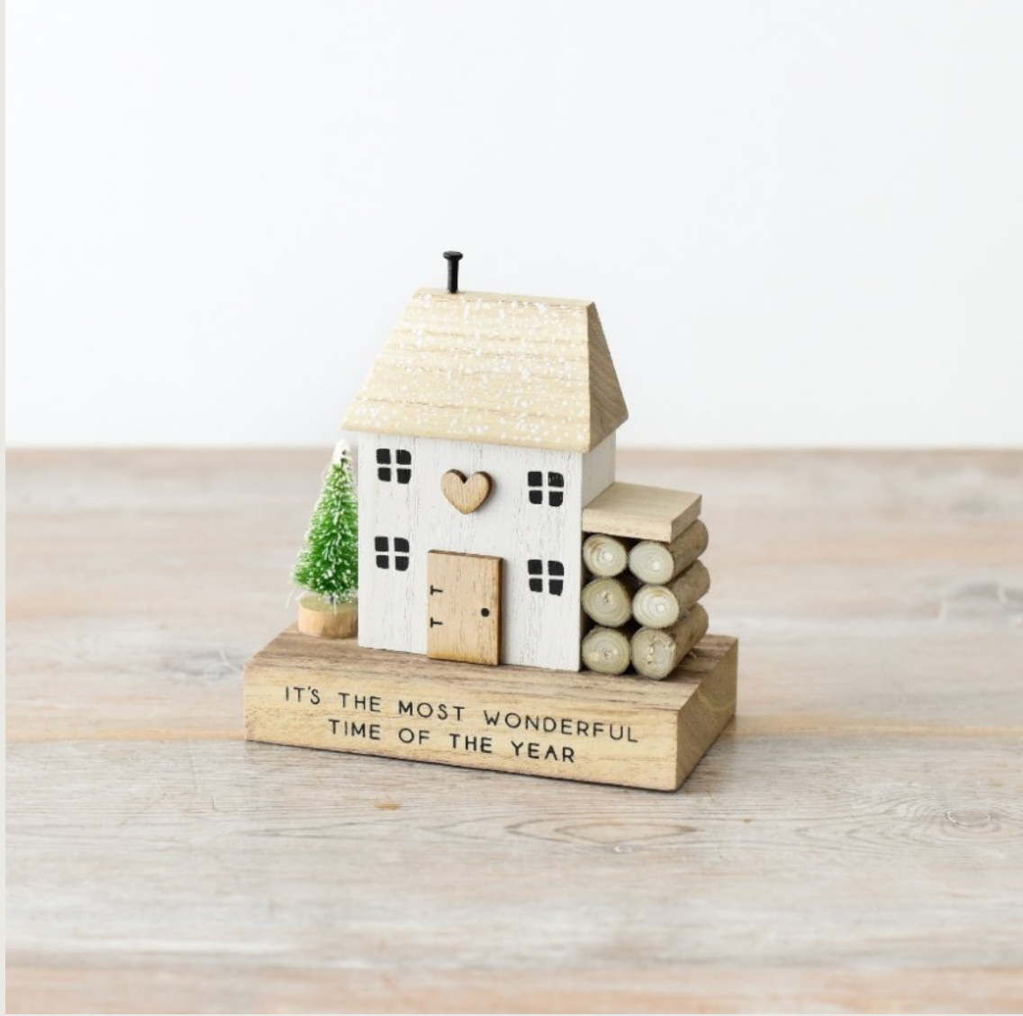 It's the most wonderful time... Wooden House Ornament | 12cm