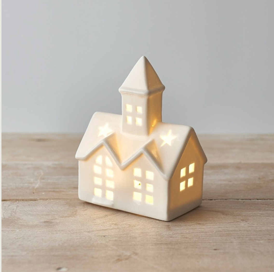 Ceramic Light-up LED Church | 10.5cm