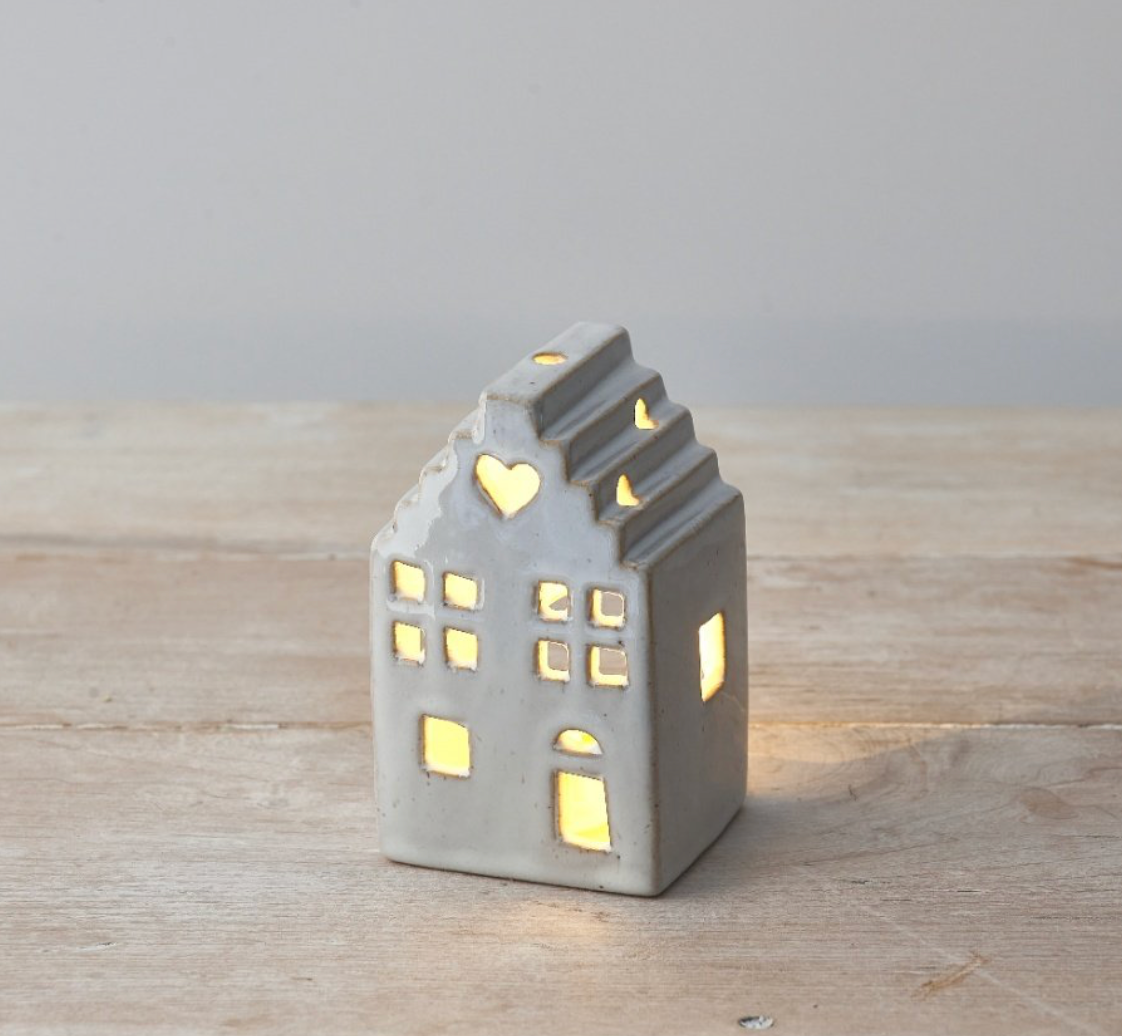 Rustic House LED T-Light Holder | 11cm