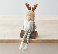 Cream Woodland Gonk on a Log | 14cm | 2 Colours