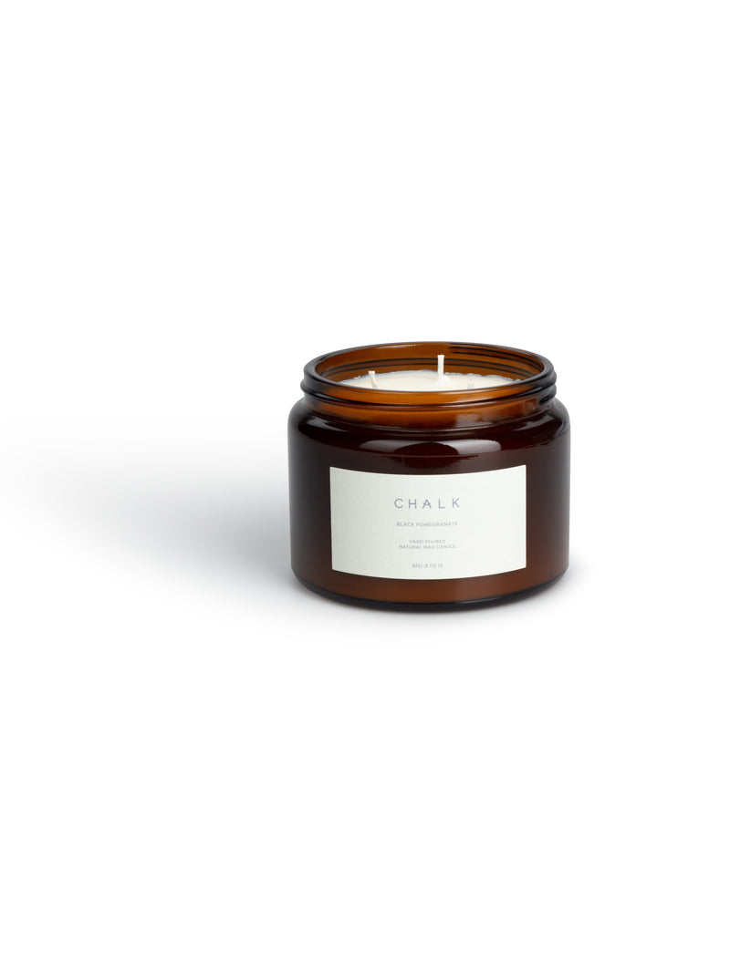 Amber Glass Apothecary Jar Candle | Black Pomegranate | 410g