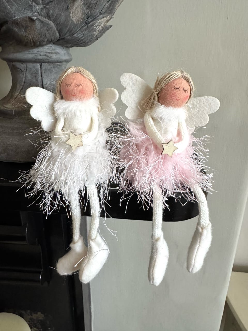 Fluffy Dress Angel Decoration | 18cm | 2 Colours