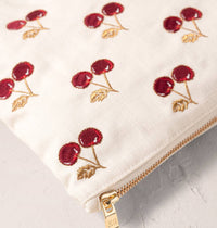 Elizabeth Scarlett | Cherries | Everyday Pouch | Cream