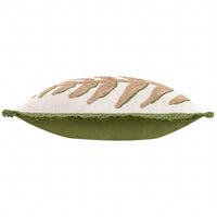 Leaves Embroidered Cushion Green