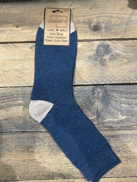 Men’s Wool Mix Socks | Blue & Beige