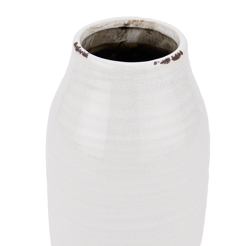 Garda Stefanie Crackle Effect Vase | Off White