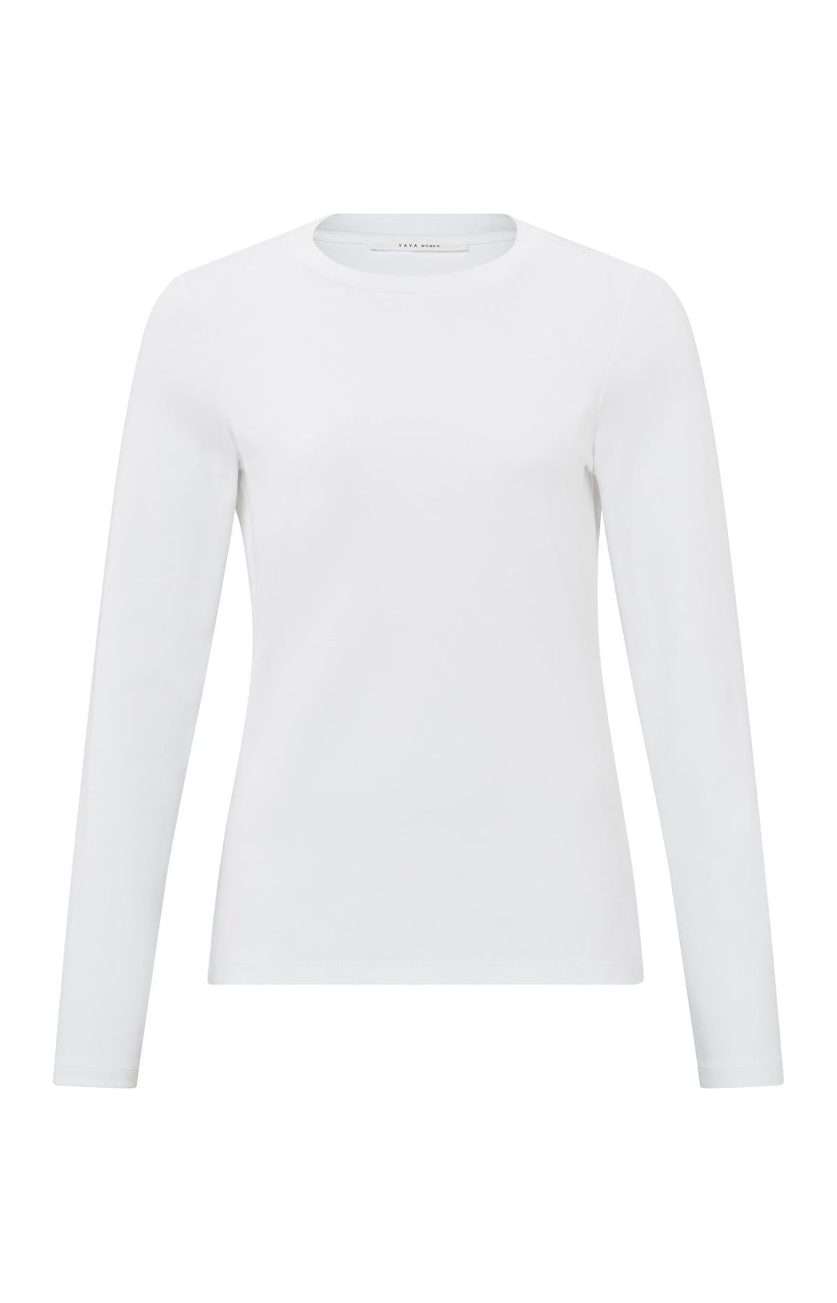 YaYa | T-Shirt | Long Sleeves | Round Neck | Pure White